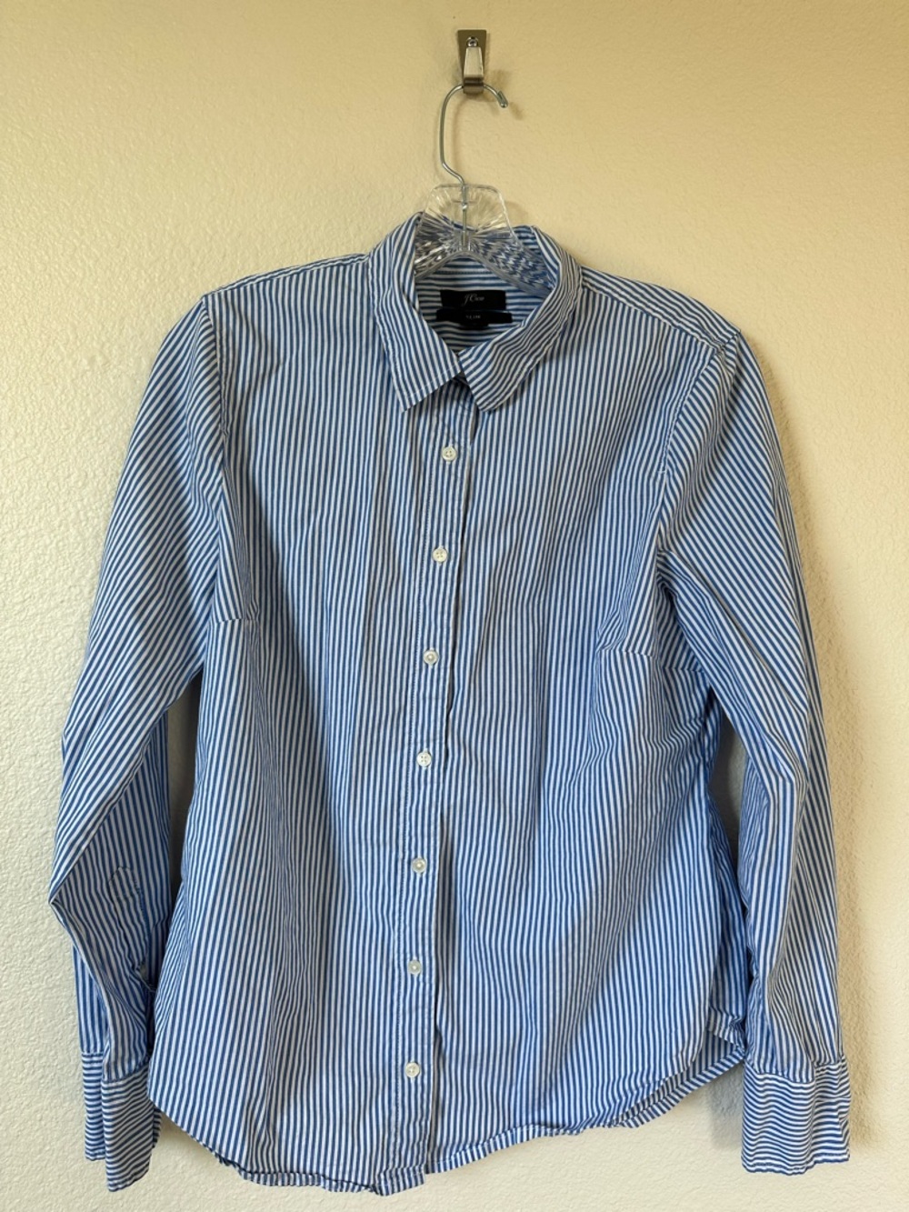 J.Crew Slim Fit Striped Button Down - Blue & White - Size 10